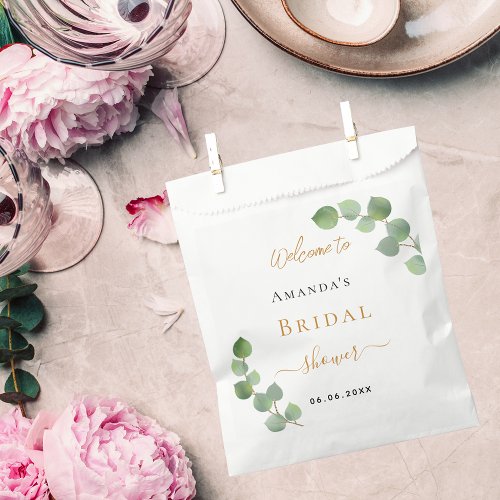 Bridal Shower eucalyptus welcome Favor Bag