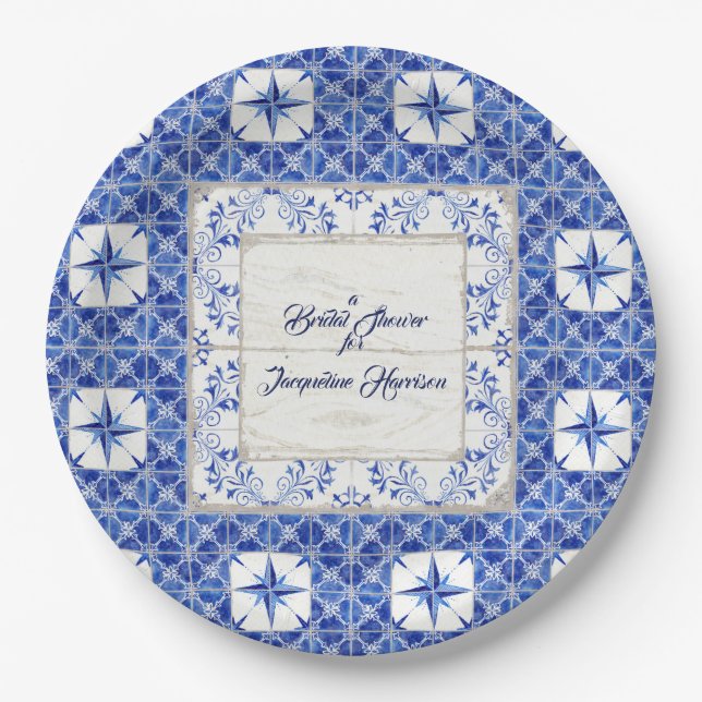 Bridal Shower European Country Rustic Farmhouse Paper Plates (Front)