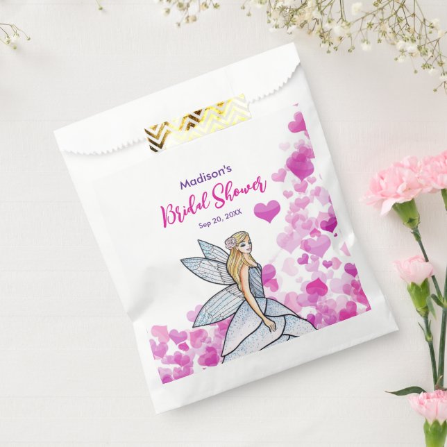 Bridal Shower Fairy Princess Pink Hearts Fashion P Favor Bag (Sealed)