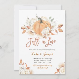 Bridal Shower Fall in Love Engagement Party Invitation | Zazzle