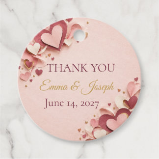 Bridal shower fall in love favor tag
