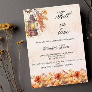 Bridal Shower fall in love florals orange luxury Invitation