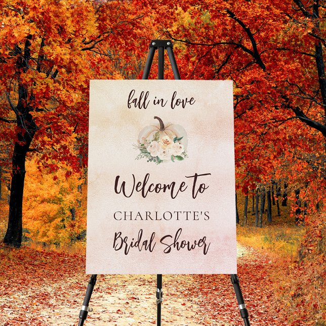 Bridal Shower fall in love pumpkin cream welcome Foam Board (Creator Uploaded)