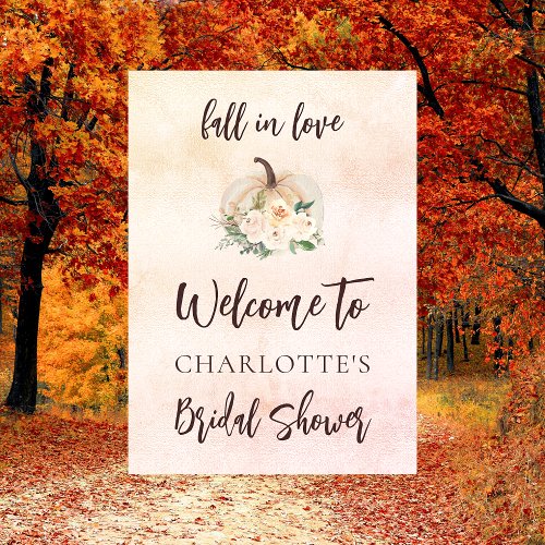 Bridal Shower fall in love pumpkin cream welcome Poster