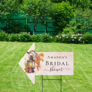Bridal Shower fall orange vintage arrow party Sign