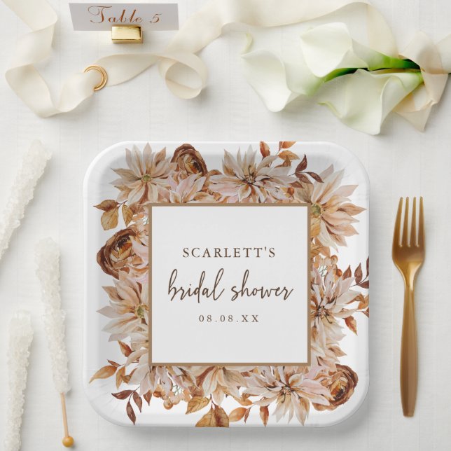 Bridal Shower Fall Paper Plate (Wedding)