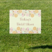 Bridal Shower Fancy Modern Floral Yard Sign (Insitu)