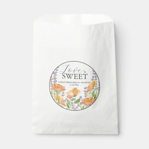 Bridal Shower Favor Bags Floral Watercolor