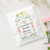 Bridal Shower Favor Bags, Green Chevron, Florals Favor Bag (Sealed)