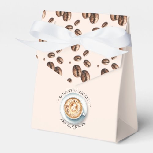 Bridal Shower Favor Boxes Watercolor Coffee