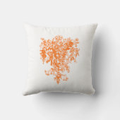 Bridal Shower Favor Floral Basket Orange Throw Pillow (Back)