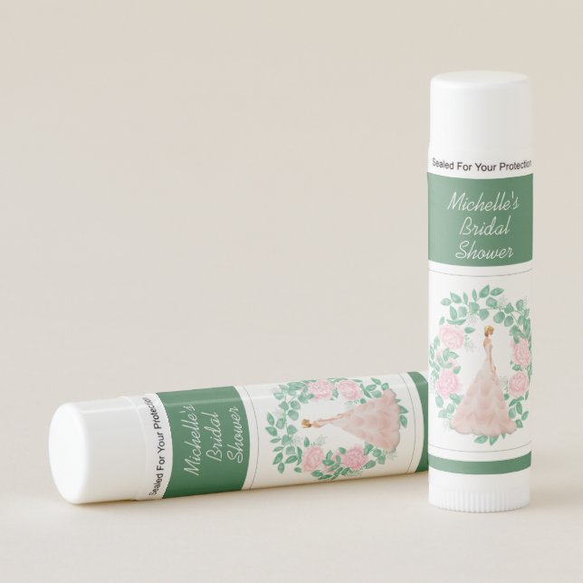 Bridal Shower Favor Lip Balm - Green (Front)
