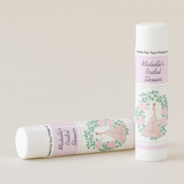 Bridal Shower Favor Lip Balm - Pink (Front)