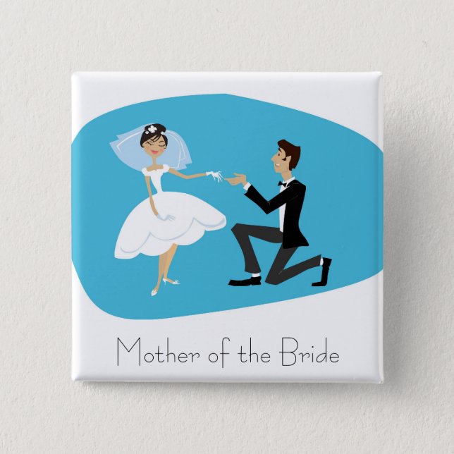 Bridal Shower Favor-Mother of the Bride Pinback Button (Front)