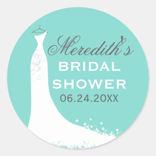 Bridal Shower Favor Sticker | Wedding Gown