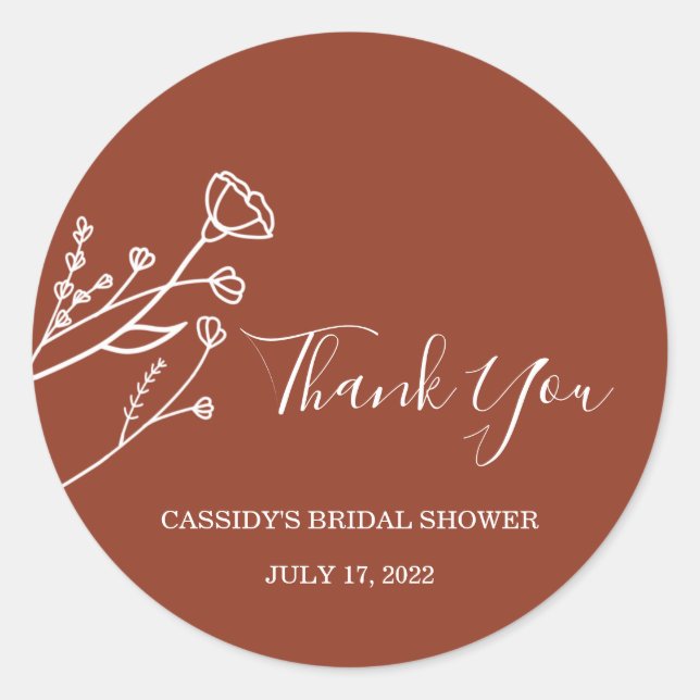 Bridal Shower Favor Stickers (Front)