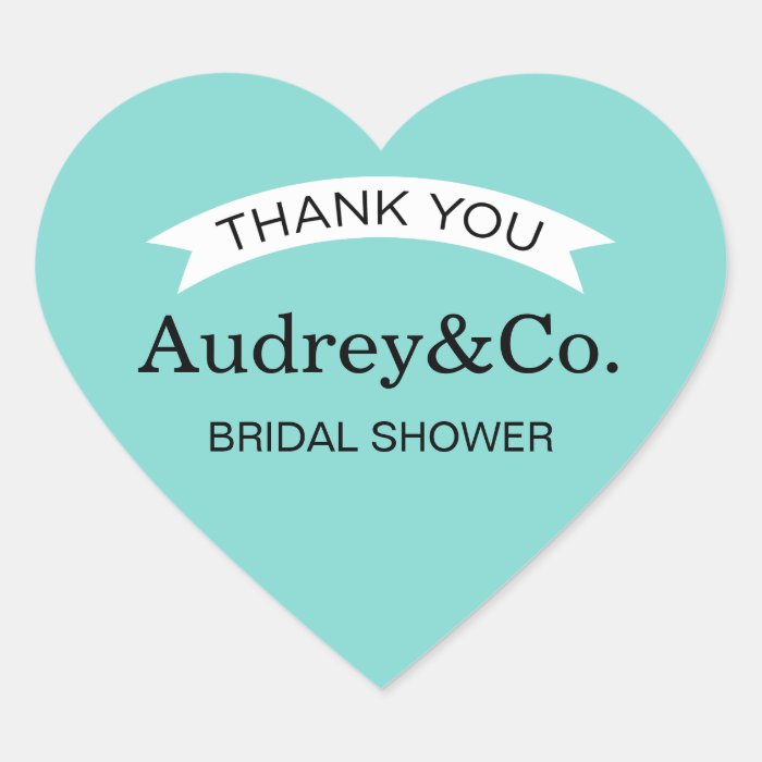 Bridal Shower Favor Stickers Aqua Blue Zazzle