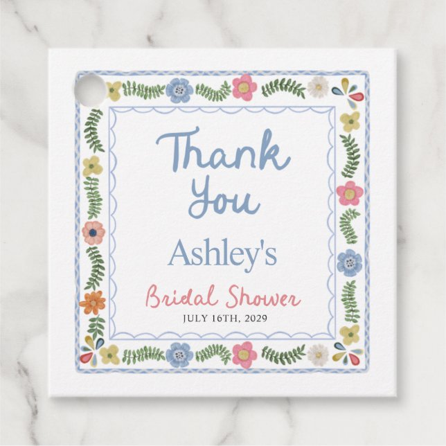 Bridal Shower Favor Tags (Front)