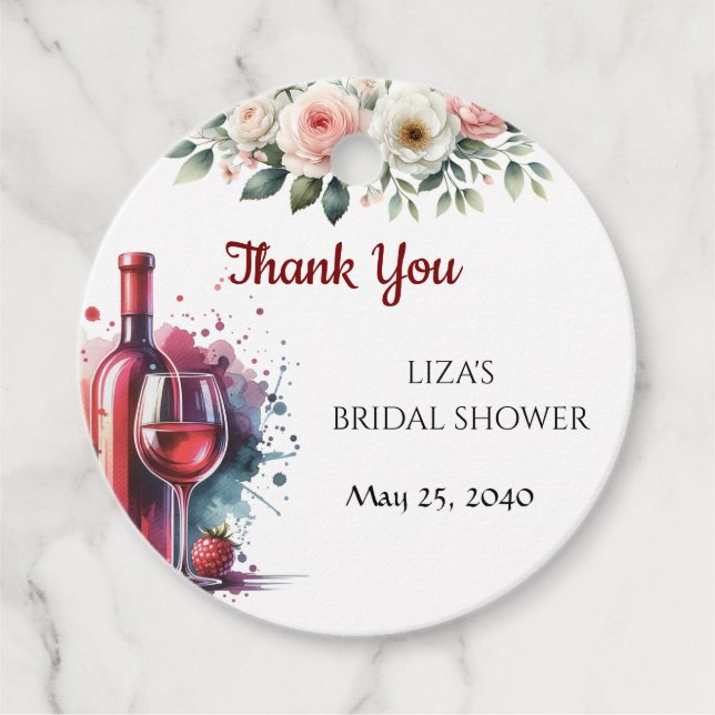Bridal Shower Favor Tags (Front)
