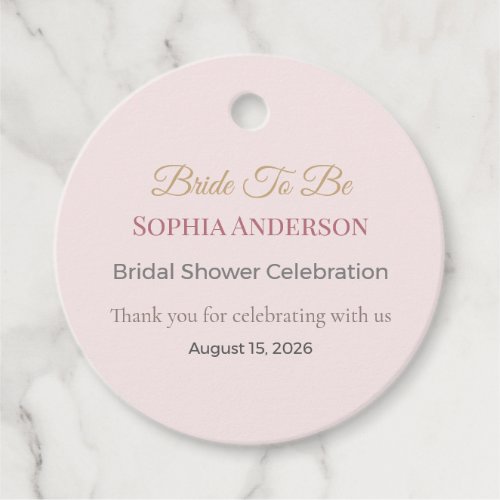 Bridal Shower Favor Tags | Elegant Bride To Be