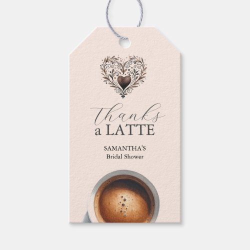 Bridal Shower Favor Tags Thanks A Latte