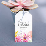 Bridal Shower Favor Tags Watercolor Flowers<br><div class="desc">These bridal shower favor tags feature unique watercolor flowers in multicolor shades of pink, orange, peach and lavender. Use the template fields to add your custom details. An elegant choice for spring and summer weddings. To see more floral bridal shower and wedding thank you favor tags visit www.zazzle.com/dotellabelle Original watercolor...</div>