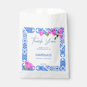 Bridal shower favors Blue Tiles Bougainvillea Favor Bag