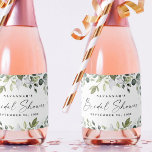 Bridal Shower Favors Elegant Greenery Mini Bottle Sparkling Wine Label<br><div class="desc">MINI sparkling wine labels - design features elegant watercolor greenery eucalyptus,  olive branches,  and other leafy elements. "Bridal Shower" is printed in a modern stylish font surrounded by a few small falling leaves.  Use for favors as bridal showers for guests or game winners as prizes.</div>