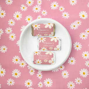 Bridal shower favors retro daisy desert pink custo