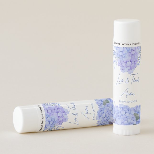 Bridal shower favors something blue hydrangea lip balm (Front)