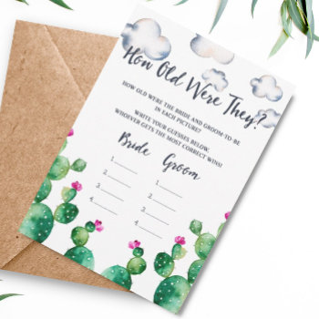 Bridal Shower Fiesta How Old Were They Game Card by lilanab2 at Zazzle