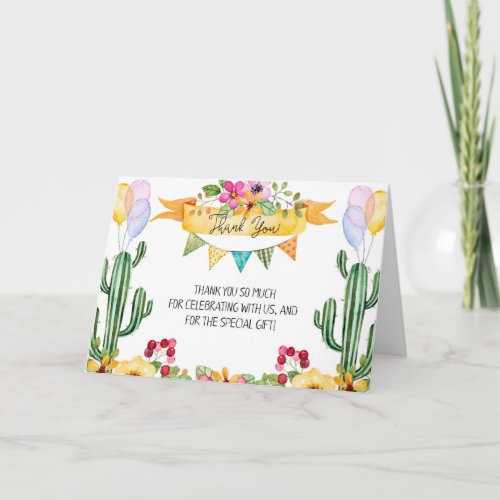 Bridal Shower Fiesta Thank You Card