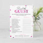 Bridal Shower Find the Guest | Magenta Confetti Invitation (Standing Front)