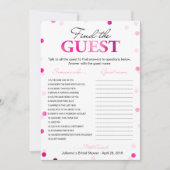 Bridal Shower Find the Guest | Magenta Confetti Invitation (Front)