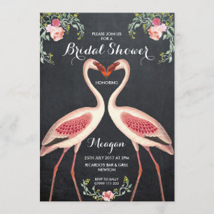 Bridal Shower flamingo invitation chalkboard