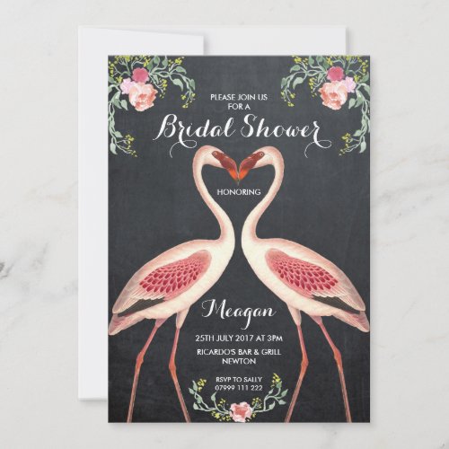 Bridal Shower flamingo invitation chalkboard