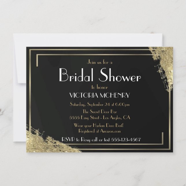 Bridal Shower Flapper Great Gatsby Harlem Nights Invitation (Front)