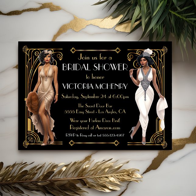 Bridal Shower Flapper Great Gatsby Harlem Nights Invitation (Creator Uploaded)