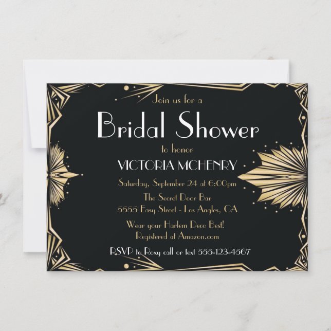 Bridal Shower Flapper Great Gatsby Harlem Nights Invitation (Front)