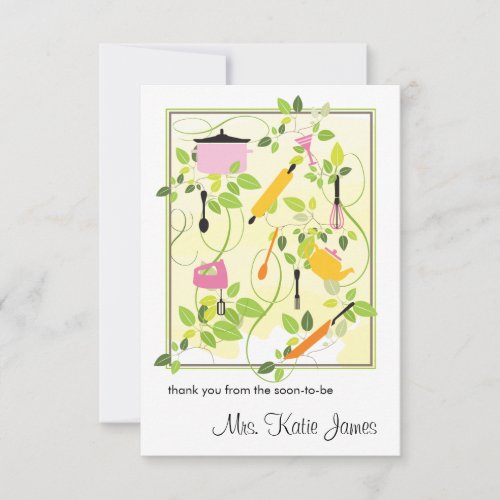 Bridal Shower Flat Thank You Card