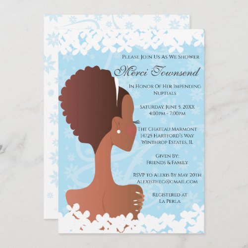 Bridal Shower Floral Blue Invitation