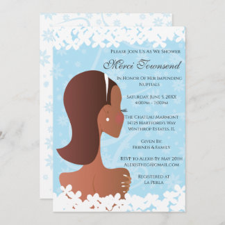 Bridal Shower Floral Blue Invitation