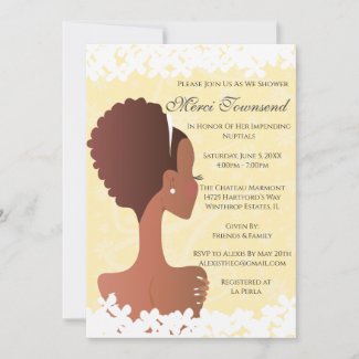 Bridal Shower Floral Cream Yellow  Invitation