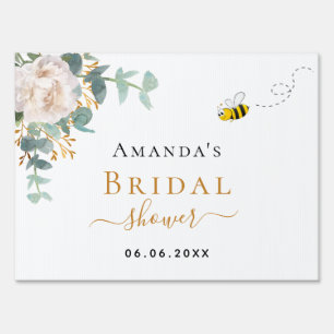 Bridal Shower floral eucalyptus greenery bee Sign