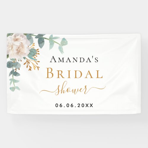 Bridal Shower floral eucalyptus greenery elegant Banner