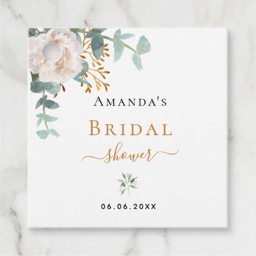 Bridal Shower floral eucalyptus greenery elegant Favor Tags