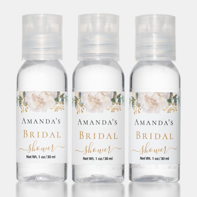 Bridal Shower floral eucalyptus greenery elegant Hand Sanitizer (Set)
