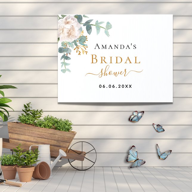 Bridal Shower floral eucalyptus greenery elegant Sign (Creator Uploaded)
