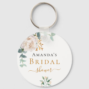 Bridal Shower floral eucalyptus greenery favor Keychain