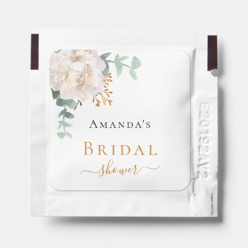 Bridal Shower floral eucalyptus greenery name Hand Sanitizer Packet